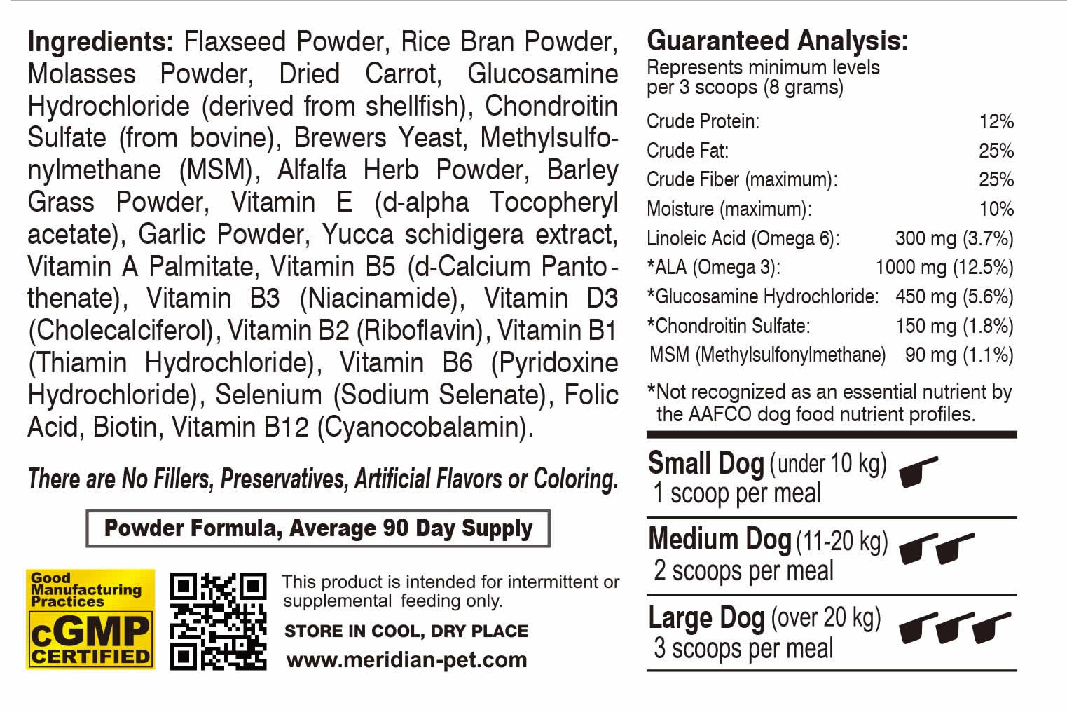 Glucosamine & Chondroitin with Multivitamin Supplement Facts