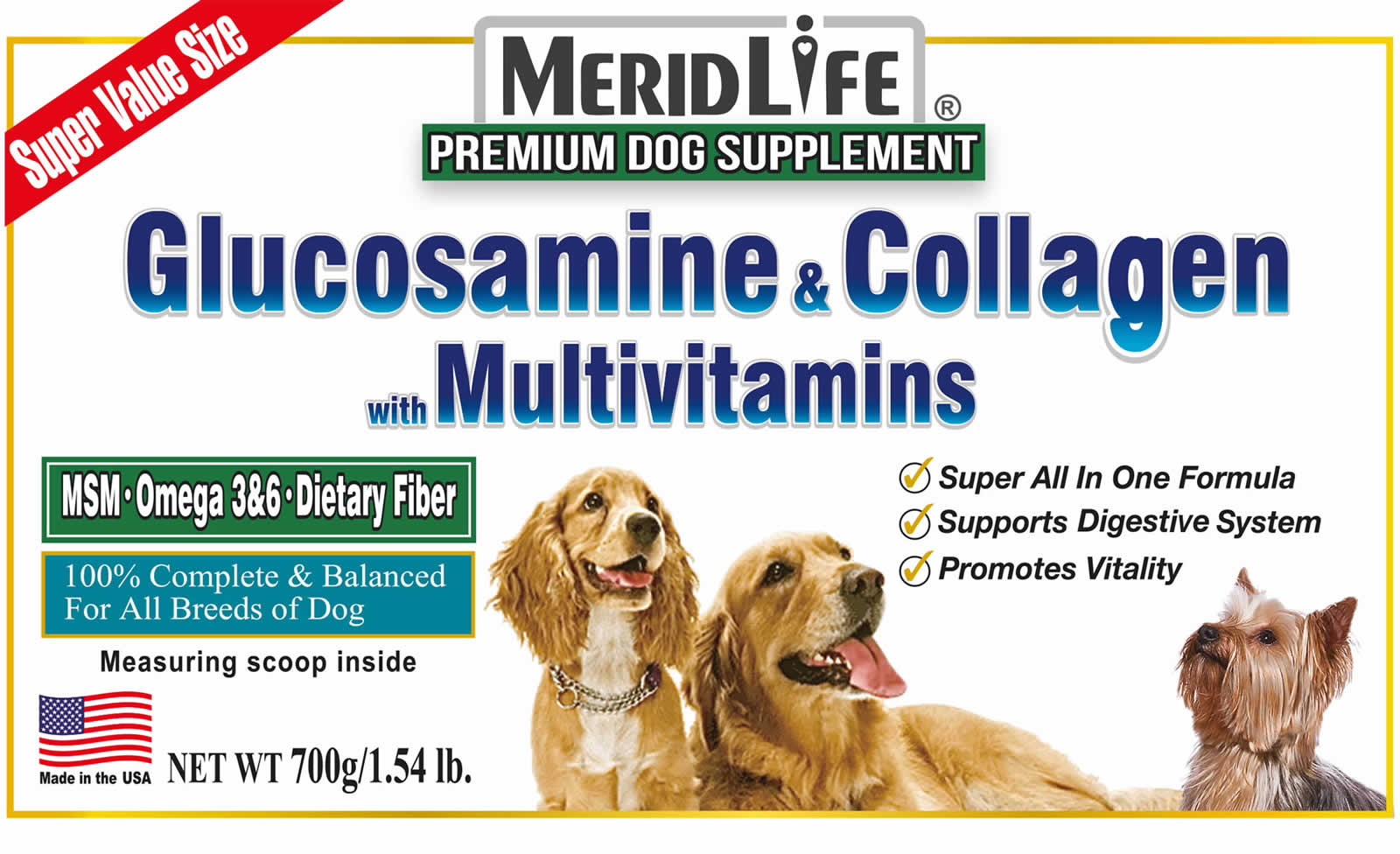 Glucosamine & Collagen with Multivitamin Supplement Facts